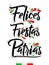 Felices Fiestas Patrias, Happy National Holidays spanish text, Mexican theme patriotic celebration.