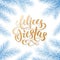 Felices Fiestas Spanish Happy Holidays golden hand drawn calligraphy and fir tree decoration. Vector golden text font lettering an