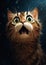 Feline Amazement: A Startling Gaze at a Surprised Kitten\\\'s Breat
