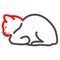 Feline distemper line icon, Diseases of pets concept, Distemper of cat sign on white background, Feline plague icon in