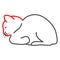 Feline distemper thin line icon, Diseases of pets concept, Distemper of cat sign on white background, Feline plague icon