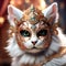 Feline Elegance: 3D Rendered Portrait of a Cat in a Richly Decorated Masquerade Mask, Exuding High Detail and Elegance