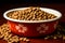 Feline feast Dry cat food showcased in a white bowl