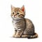 Feline Flair: Adorable Cat Illustration, Isolated on White background - Generative AI
