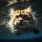 Feline Frenzy: A Kitten\\\'s Brave Dive into the Unknown