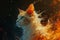 Feline Fury: A Fiery Kitten Emerges from the Flames