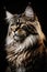 The Feline Majesty: An Intricately Detailed and Beautifully Lit Portrait of a Maine Coon Cat Generative AI