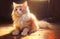 Feline in the Spotlight: Mesmerizing Cat Sitting in Bright Light