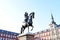 The Felipe III Statue, Madrid stands in the centre of Plaza Mayor in Madrid