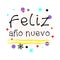 Feliz ano nuevo. Happy New Year Spanish Greeting. Black Typographic Vector Art.