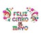Feliz Cinco de Mayo. Colorful cartoon letters, festive stars. Vector.