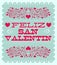 Feliz Dia de San Valentin - Happy Valentines day spanish text