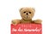 Feliz Dia dos Namorados in Portuguese language: Happy Valentineâ€™s Day text and brown teddy bear