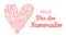 Feliz Dia dos Namorados - Portuguese Valentines Day. Festive banner with text, hand drawn heart outline doodles in a