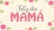 Feliz Dia MAMA - Happy day MOM in Spanish language - greeting card. Word MOM formed by word cloud of different colors