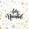Feliz Navidad golden glitter text calligraphy spanish Christmas