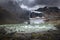 Fellaria glacier lake during a rainy day