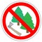 Felling of trees is prohibited. Forbidden sign vector