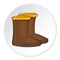 Felt boots icon, cartoon style