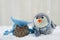 Felt Owl and Bird in Snow