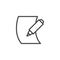 Felt pen and blank paper line icon