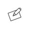 Felt pen and blank paper line icon