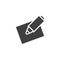 Felt pen and blank paper vector icon
