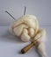 Felting wool and tools: needles, handle for needles