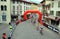 Feltre, Italy: Bicyclists Racing in Medieval City