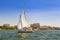 Felucca sailboat on the Nile river near Luxor