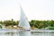 Felucca, traditional wooden sailboat on Nile, Egypt.