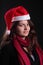 Femail portrait with christmas hat