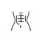 Female abdominal muscles line icon