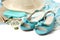 Female accessories with turquoise shoes