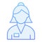 Female account manager flat icon. Bank worker blue icons in trendy flat style. Woman banker gradient style design