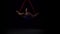 Female aerial gymnast performing on a red silk in a black background. Exciting acrobatic show. Slow motion. 145