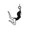 Female aerialist icon, simple style