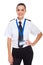 Female airline co-pilot