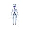 Female android robot in isolated woman cyborg bot