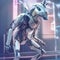 Female Anthro Antelope Cybernetic Robot Hidden, generative AI