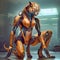 Female Anthro Lioness Cybernetic Robot, generative AI
