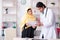 Female arab patient visiting male doctor