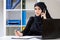 Female arab talking on phone