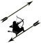 Female archer, sports, illustration, bow and arrow