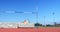 Female athlete practicing high jump at sports venue 4k