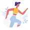 Female Athlete Running Flat Vector Illustration