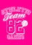 Female athletic team baseball design on pink background