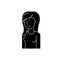 Female attentiveness black icon, vector sign on isolated background. Female attentiveness concept symbol, illustration