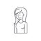 Female attentiveness line icon concept. Female attentiveness vector linear illustration, symbol, sign