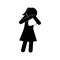 Female avatar coughing with tissue silhouette style icon vector design